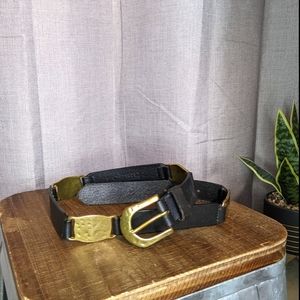Fossil leather and brass belt